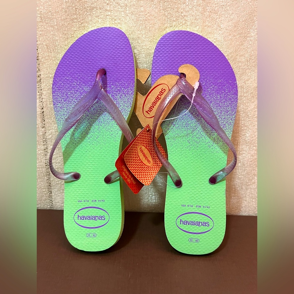 NWT Havaianas Slim Alpargatas in Hydro Green, never worn